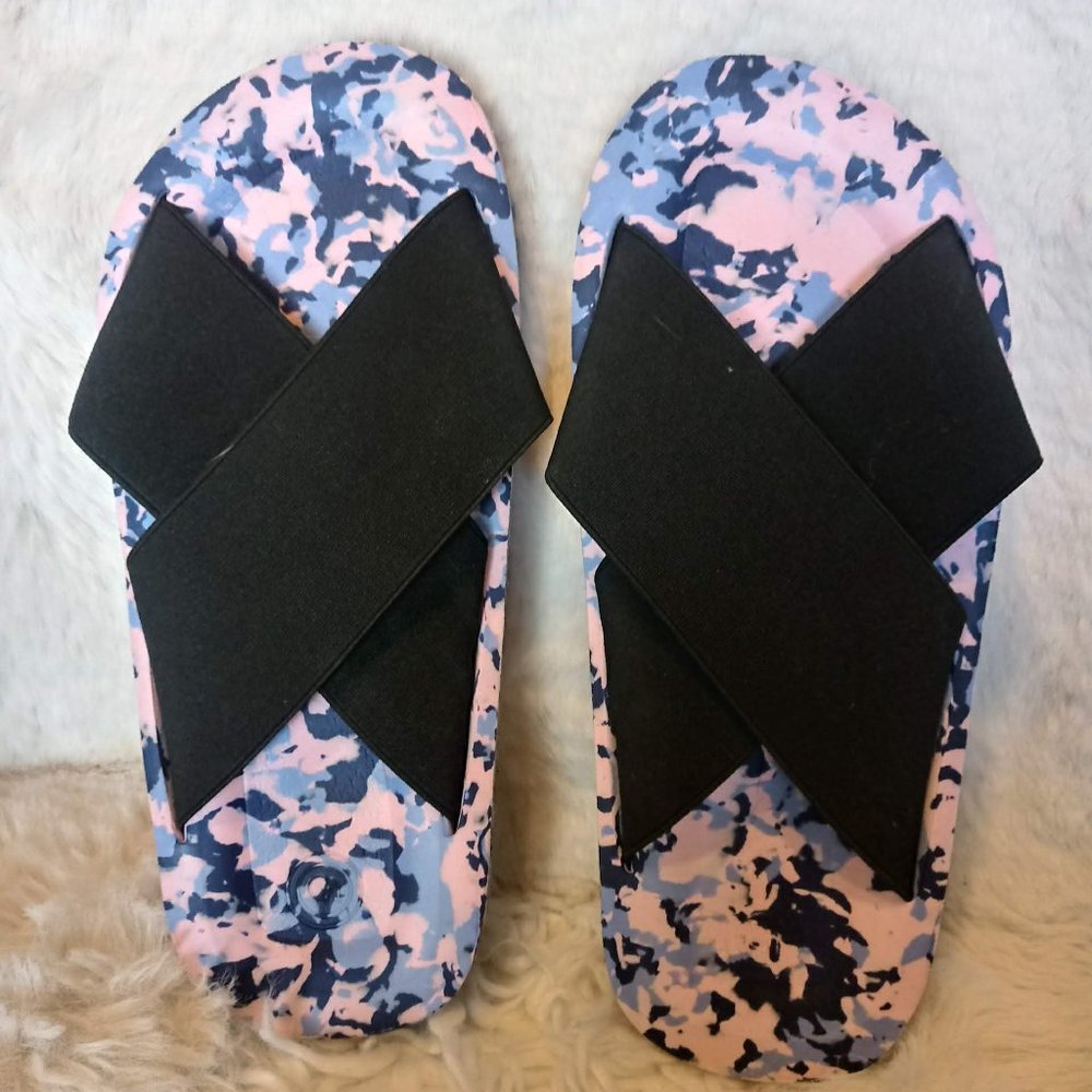 Urban Outfitters Confetti Platform Slide Sandals